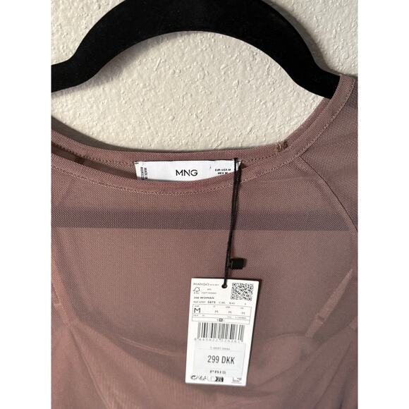 Mango Sheer Mesh T-Shirt – Mauve Brown, Size M, NWT - Picture 4 of 6